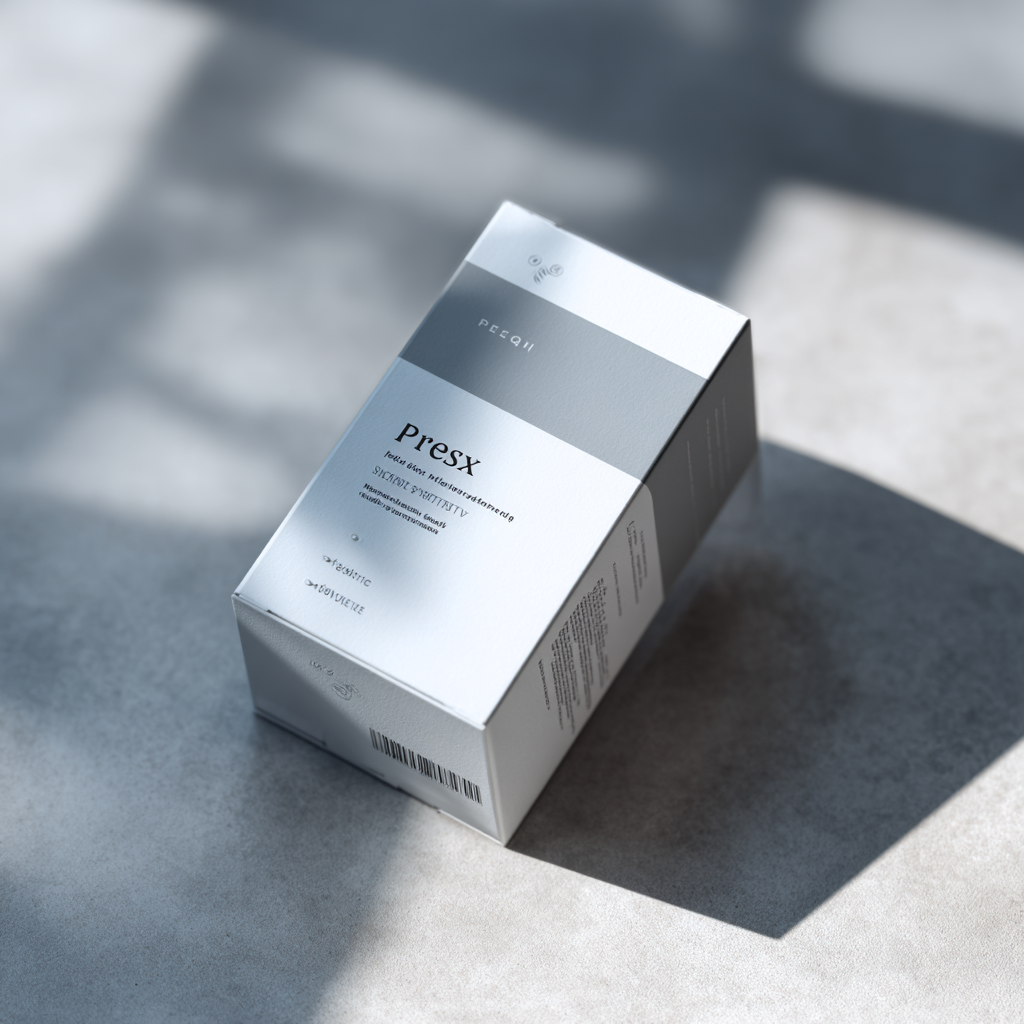 Presx product package on neutral background